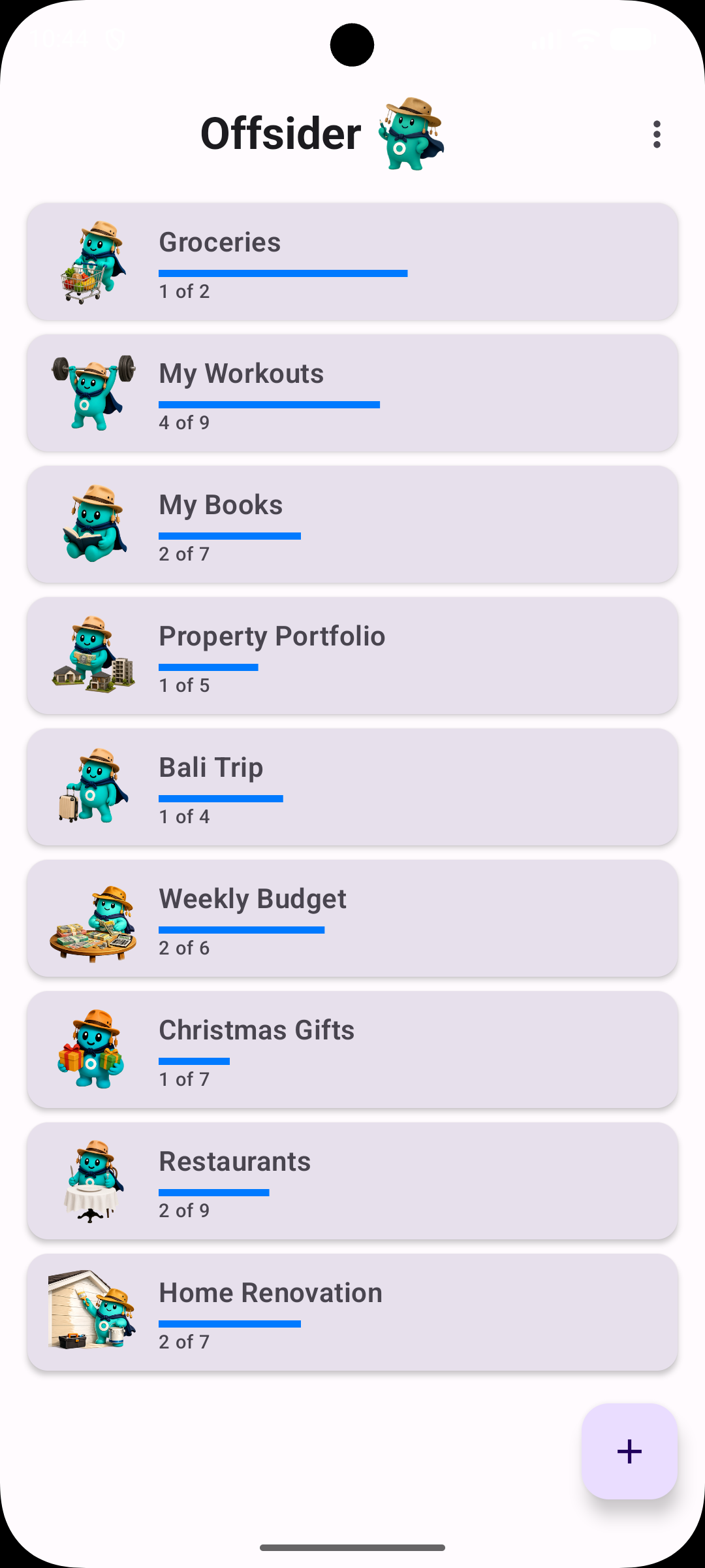 Offsider Android home