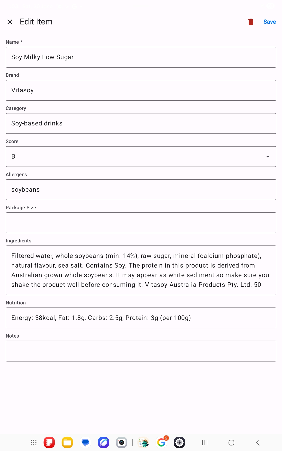 Offsider Android tablet fields