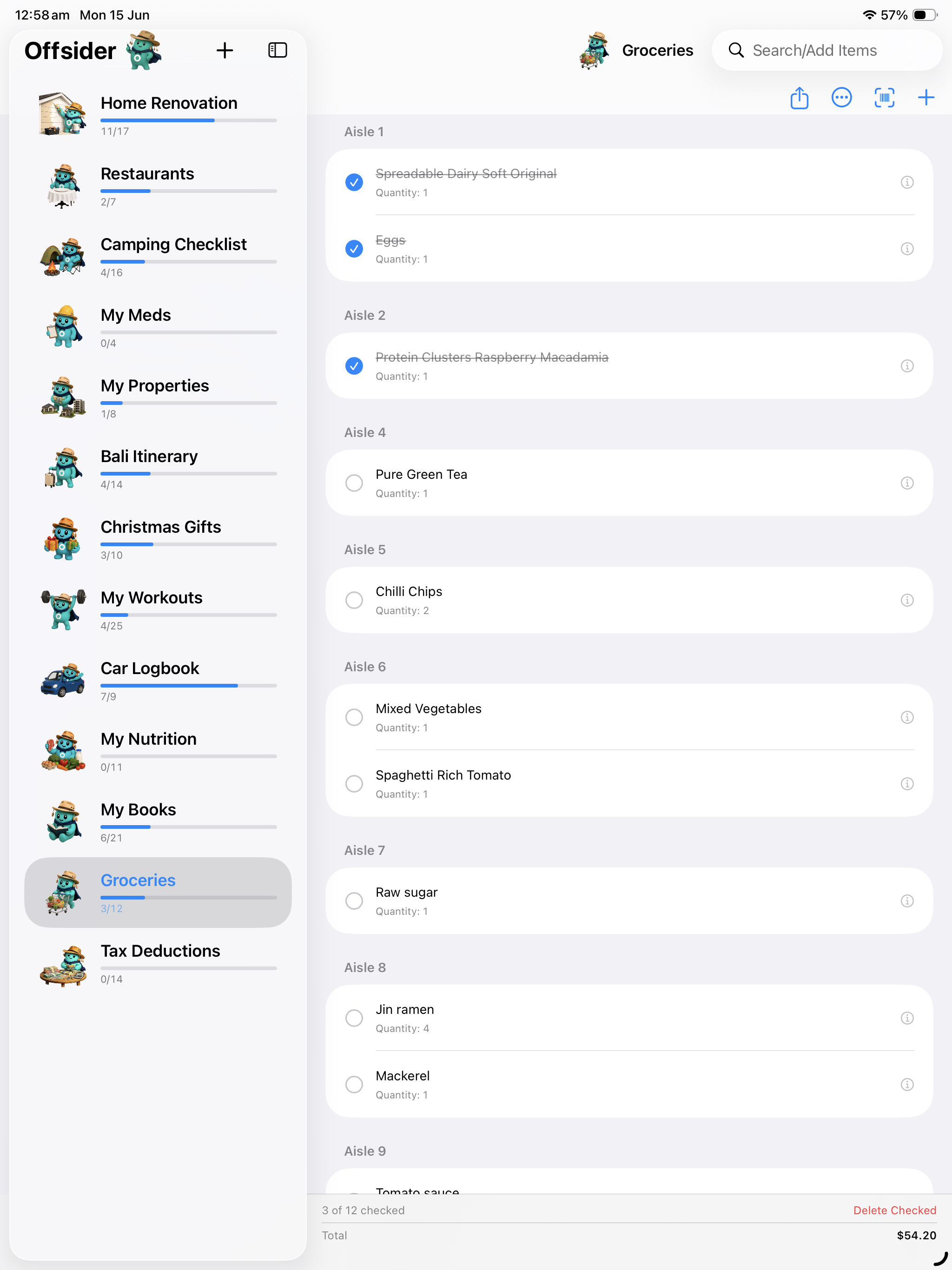 Offsider iPad fields