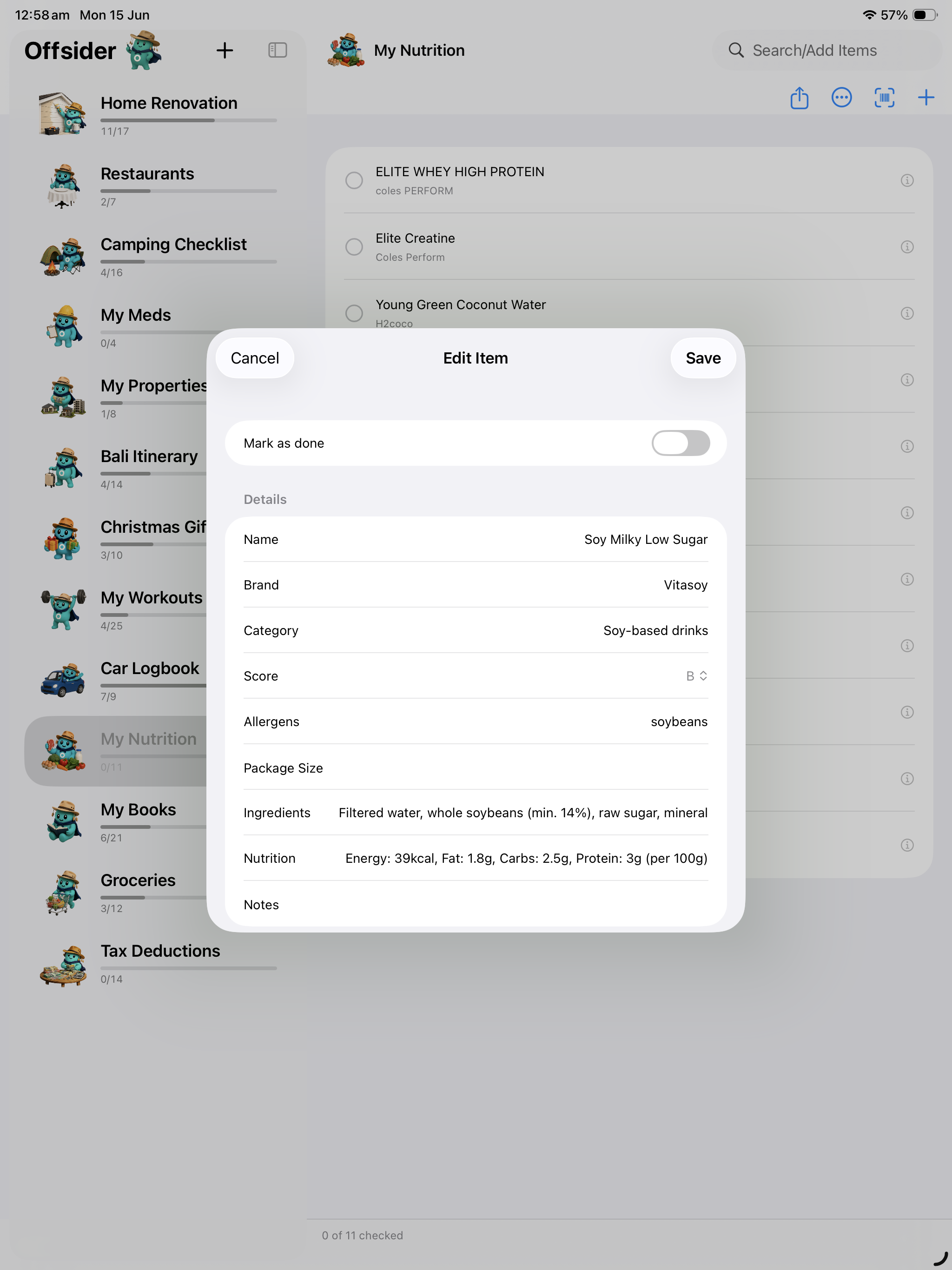 Offsider iPad groups